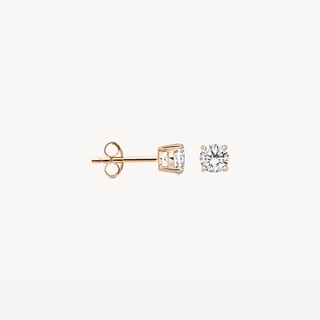 Oorknoppen 7127RZI - Rosé Goud (14Krt.) met Zirconia