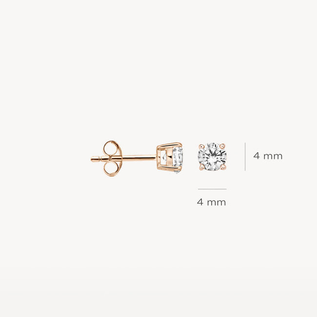 Oorknoppen 7127RZI - Rosé Goud (14Krt.) met Zirconia