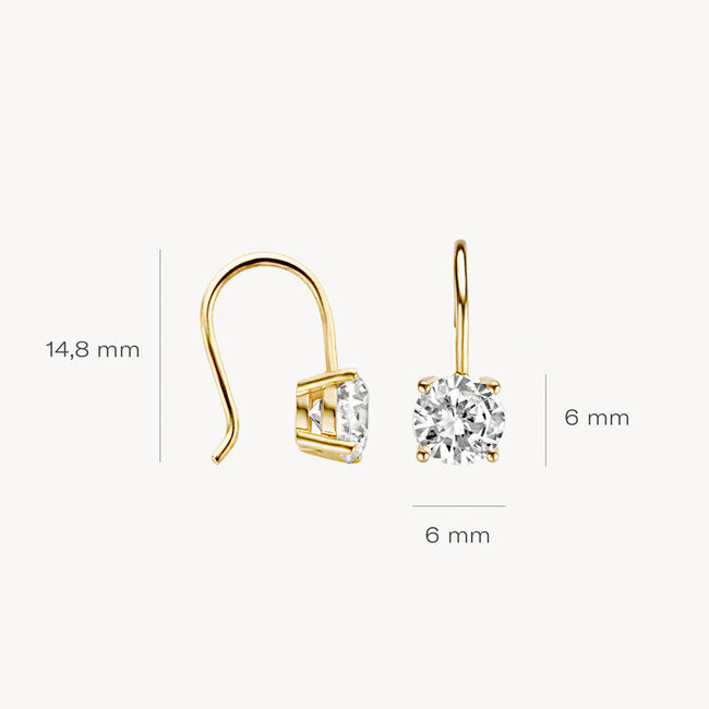 Oorbellen 7055YZI - 14k Geelgoud met zirkonia