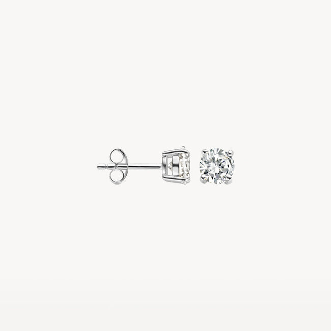 Oorknoppen 7053WZI - 14k Witgoud met zirkonia