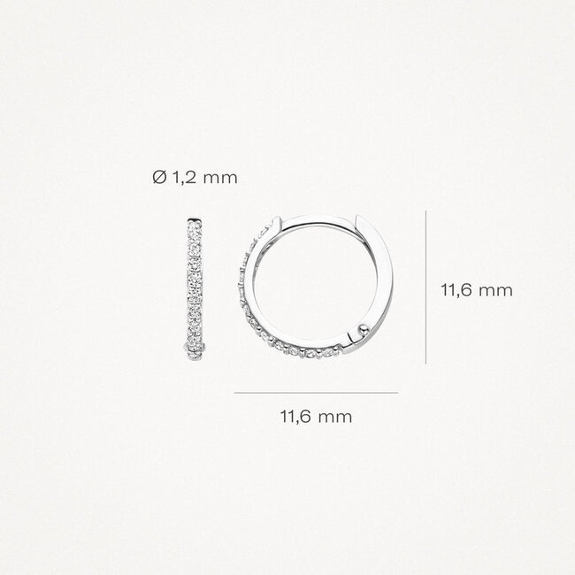 Oorringen 7270WZI - 14k Witgoud met Zirkonia