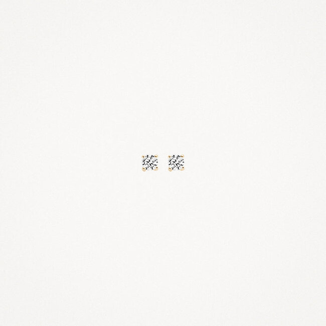 Oorknoppen 7138YZI - 14k Geelgoud met zirkonia