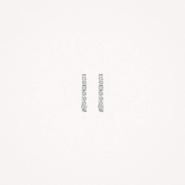 Oorringen 7268WZI - 14k Witgoud met zirkonia