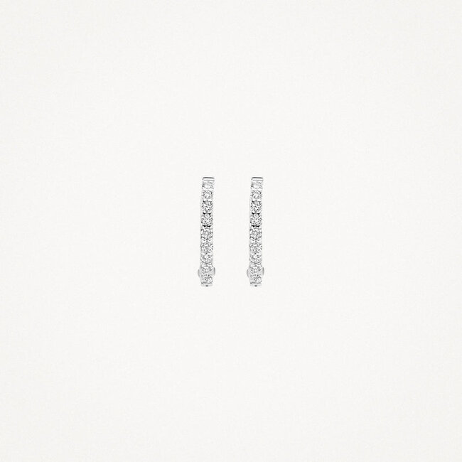 Oorringen 7269WZI - 14k Witgoud met zirkonia