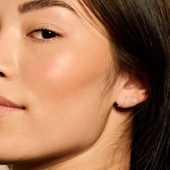 Oorringen 7269WZI - 14k Witgoud met zirkonia