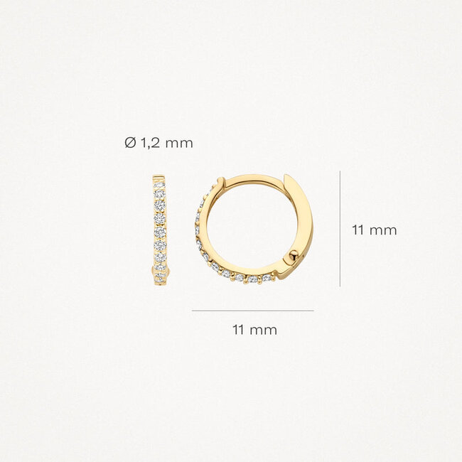 Oorringen 7269YZI - 14k Geelgoud met Zirkonia