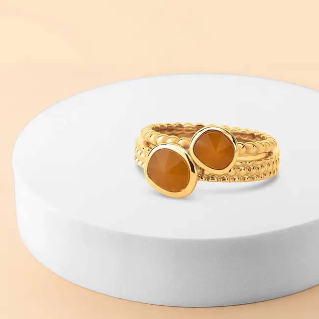 Twisted Coral Cove Ringen Set - Goudkleurig