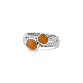 Melano Jewelry Twisted Coral Cove Ringen Set - Zilverkleurig