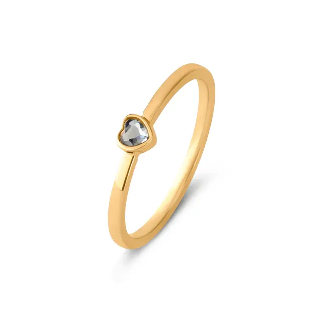 Melano Jewelry Friends Amour Ring (vanaf maat 44) Crystal - Goudkleurig