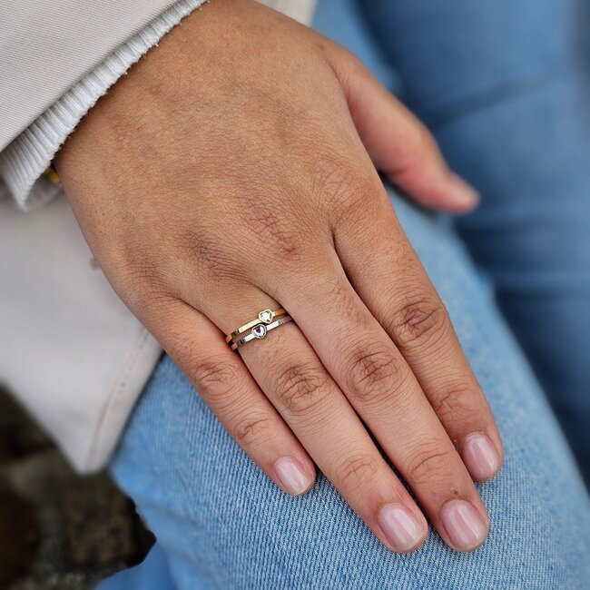 Friends Amour Ring (vanaf maat 44) Crystal - Goudkleurig