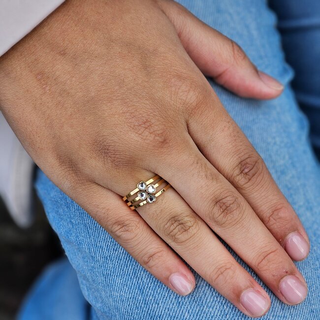 Friends Adore Ring Crystal - Goudkleurig