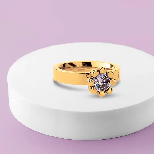 Twisted Lavender Treasure Ring Set - Goudkleurig