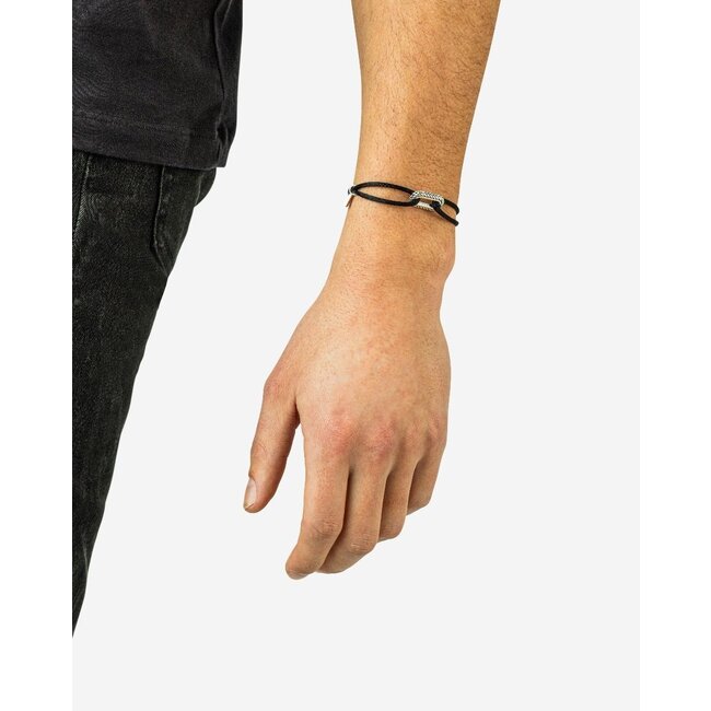 Armband Barbara Koord Zilver Zwart