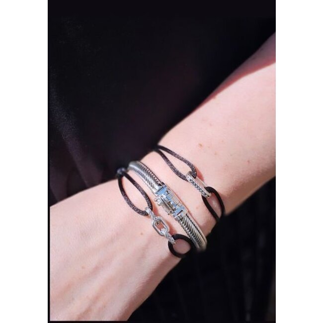Armband Katja Koord Zilver Zwart