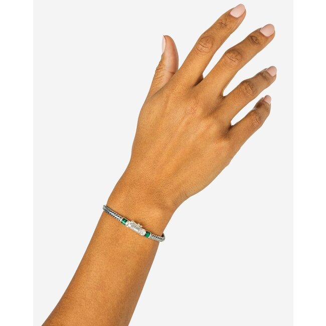 Armband Ben Mini Gemstone Zilver Malachiet