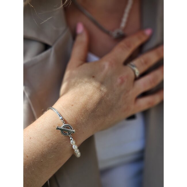 Armband Barbara Mini Parel Zilver