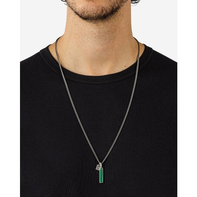 Hanger Ben Mini (Edel) Steen Hanger Malachiet Zilver