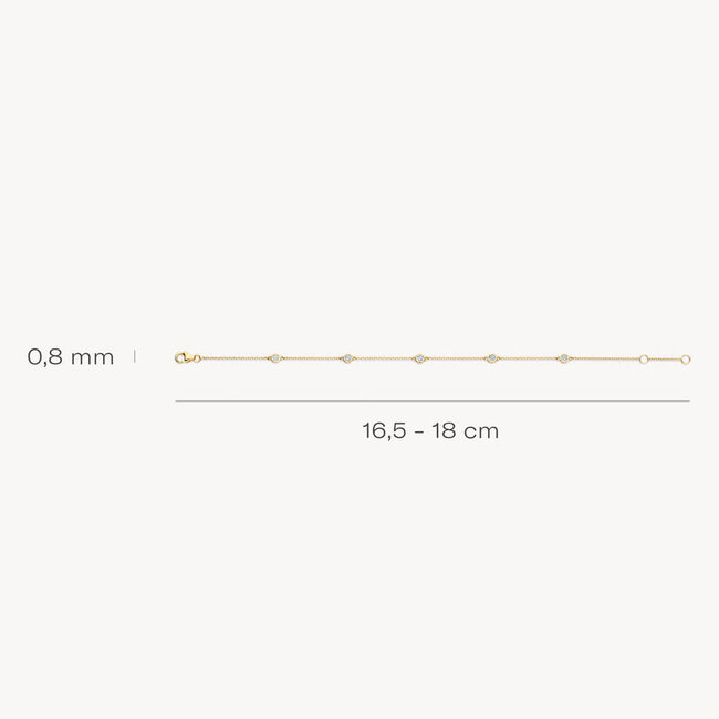 Armband 2237YZI - 14k Geelgoud met zirkonia