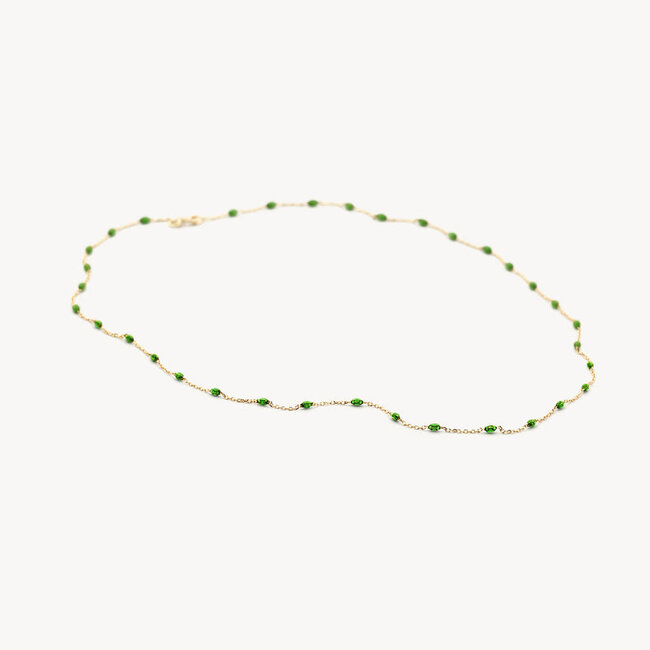 Collier 3162YRG - 14k Geelgoud met groene resin