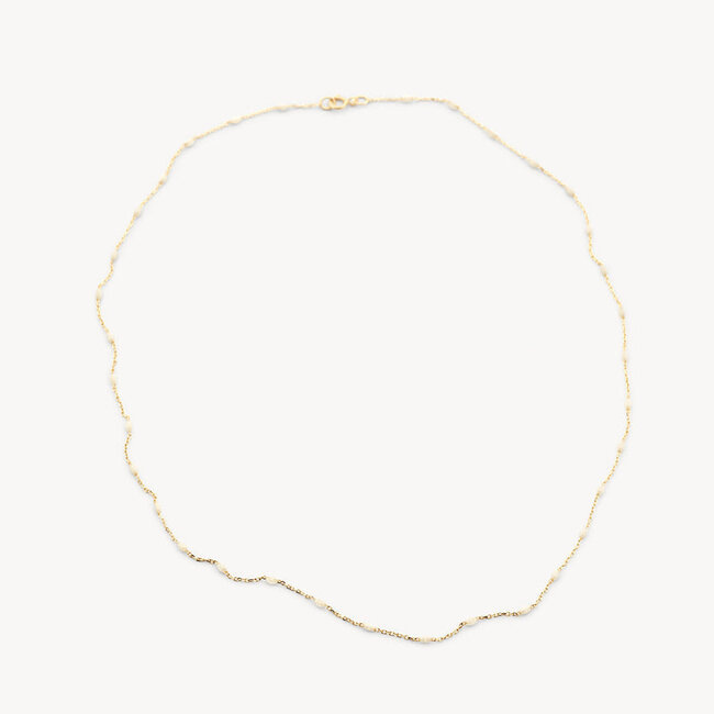 Collier 3162YRM - 14k Geelgoud met melk resin