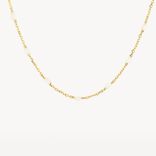 Collier 3162YRM - 14k Geelgoud met melk resin