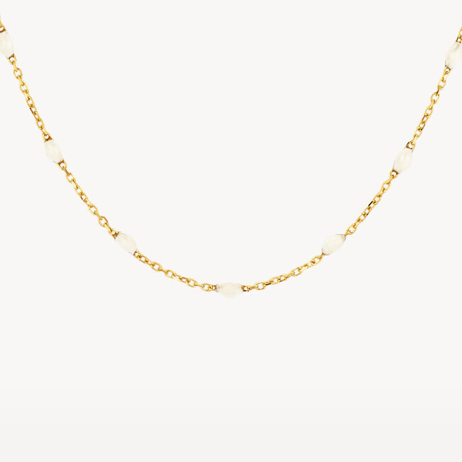 Collier 3162YRM - 14k Geelgoud met melk resin