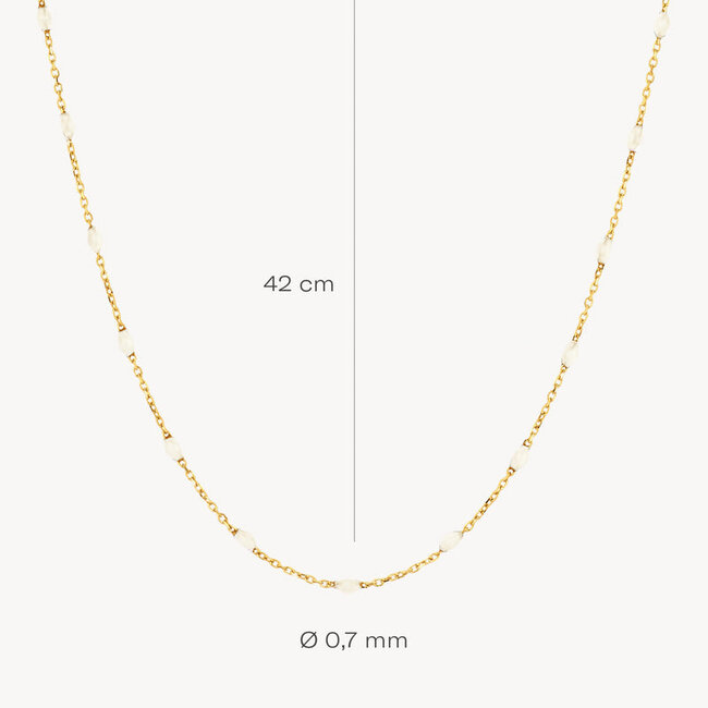 Collier 3162YRM - 14k Geelgoud met melk resin
