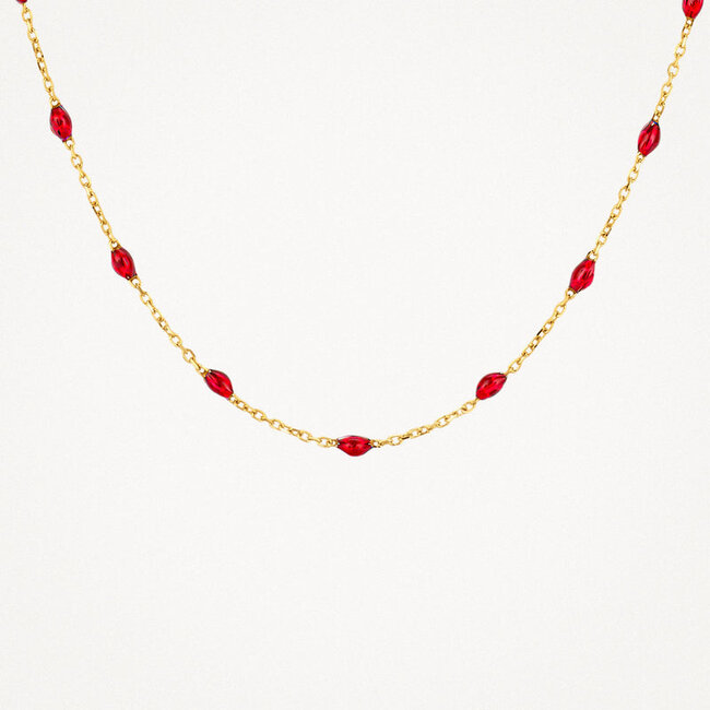 Collier 3162YRR - 14k Geelgoud met rode resin