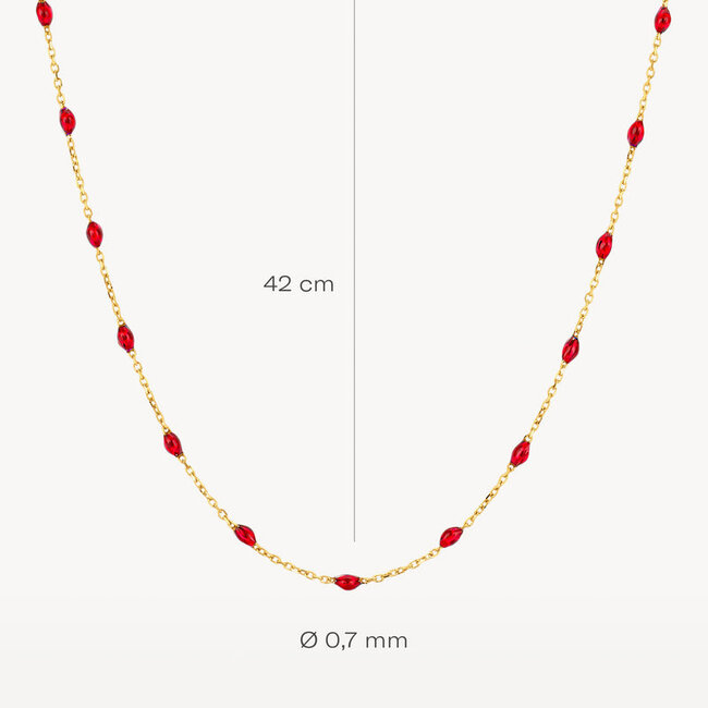 Collier 3162YRR - 14k Geelgoud met rode resin