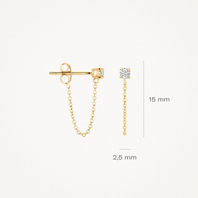 Oorknoppen 7344YZI - 14k Geelgoud met zirkonia