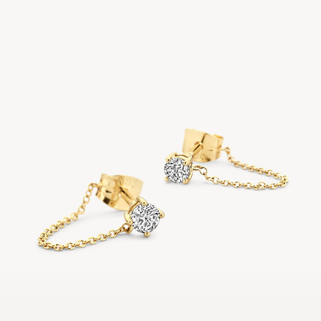 Oorknoppen 7345YZI - 14k Geelgoud met zirkonia