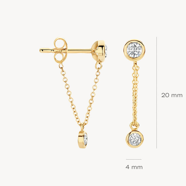 Oorknoppen 7347YZI - 14k Geelgoud met zirkonia