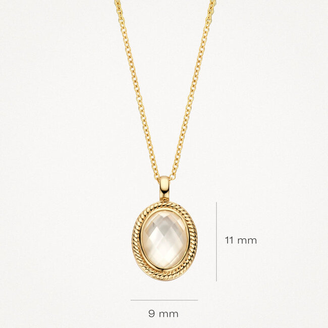 Collier 3169YMQ - 14k Geelgoud met parelmoer en bergkristal