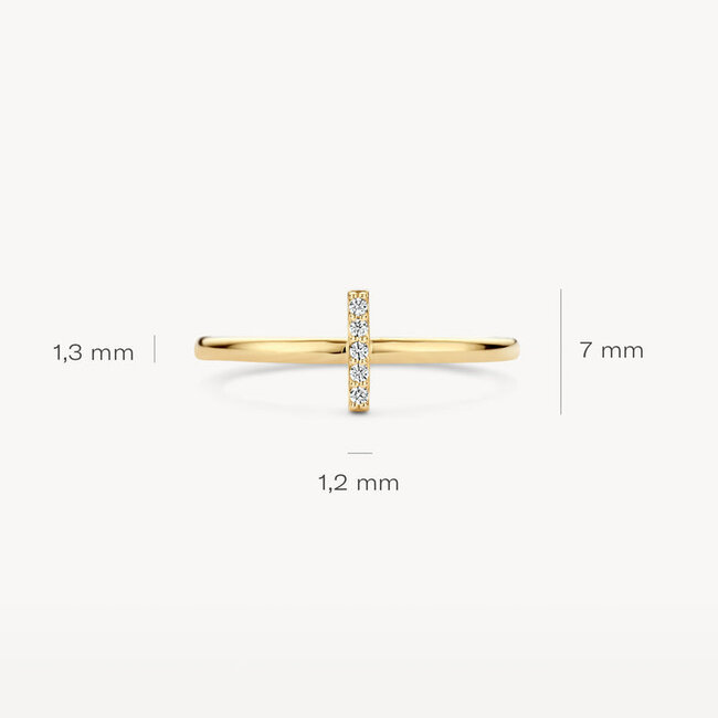 Ring 1252YZI - 14k Geelgoud met zirkonia