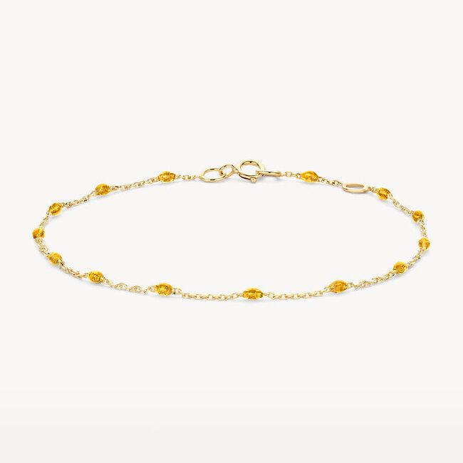 Armband 2226YRC - 14k Geelgoud met caramel resin