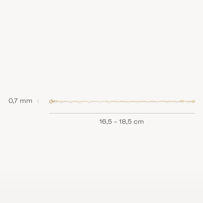 Armband 2226YRM -  14k Geelgoud met melk resin