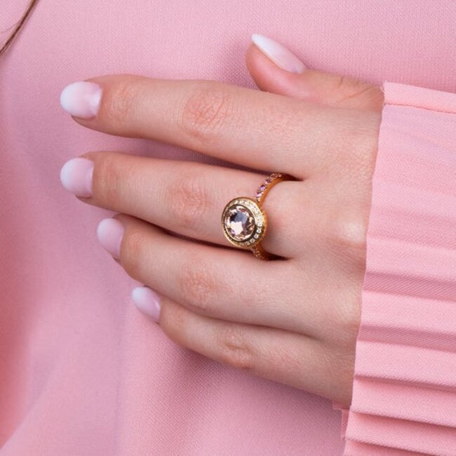 LIMITED EDITION Vivid Vivé CZ Ring Champagne  - Zilverkleurig