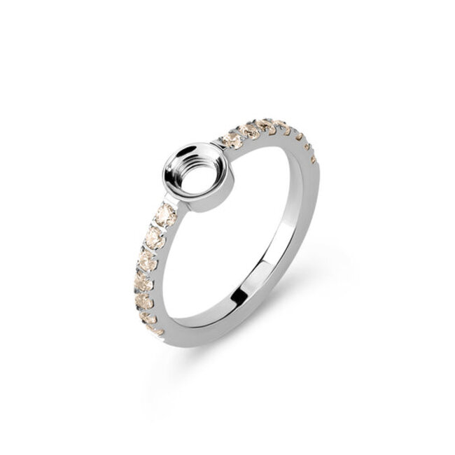 LIMITED EDITION Vivid Vivé CZ Ring Champagne  - Zilverkleurig