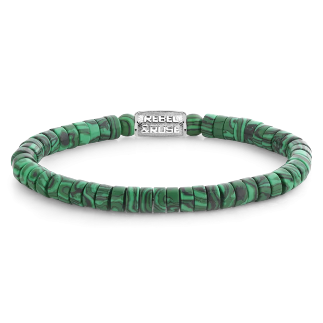 Armband Slices - Malachite Green - 6mm