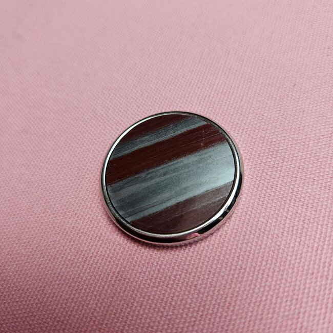 Kosmic Flat Gem Steen Iron Zebra Jasper - Zilverkleurig