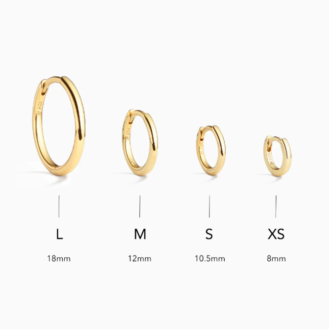 ** Essential Classic Huggie Silver XS - Sterling zilver