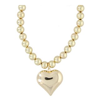 Fushi Amsterdam Ketting 8MM 14Krt Verguld Goud Met Hart