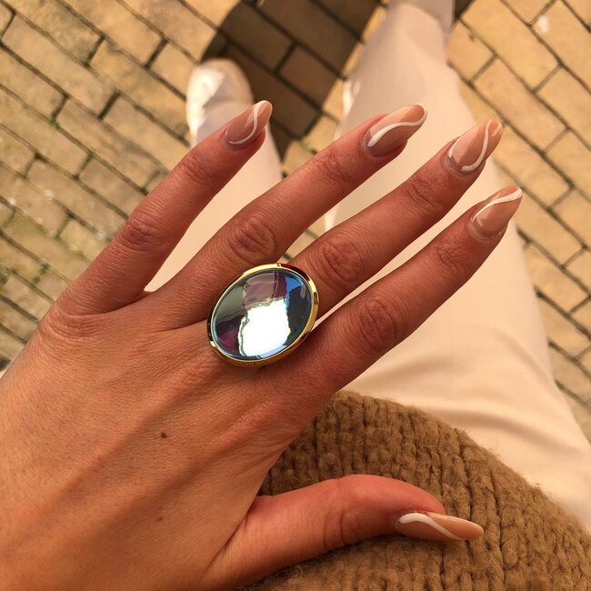 Kosmic Kyra Ring Golden Shadow  - Zilverkleurig