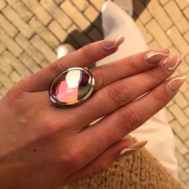 Kosmic Kyra Ring Golden Shadow  - Zilverkleurig