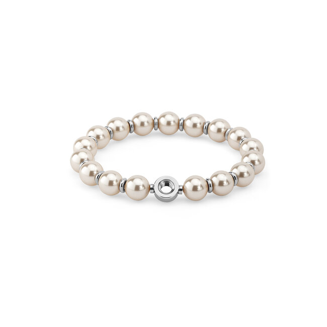 Melano Jewelry Vivid Valencia Crystal Cream Pearl - Zilverkleurig