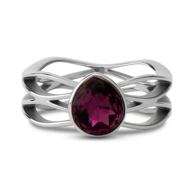 Twisted Purple Rain Ring Set - Zilverkleurig