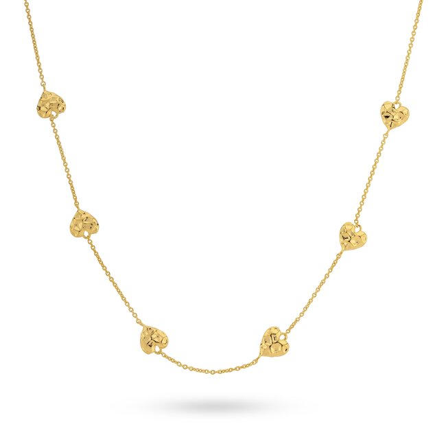 Ketting met structuur hartjes - 32480Y