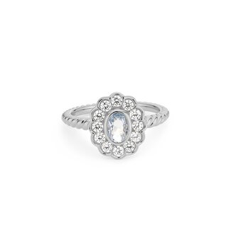 24Kae Ring met kleurstenen en gedraaide band - 124137S