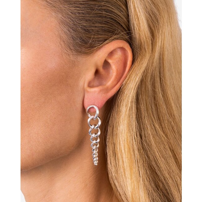 Oorbellen Chain Gradient Zilver Set