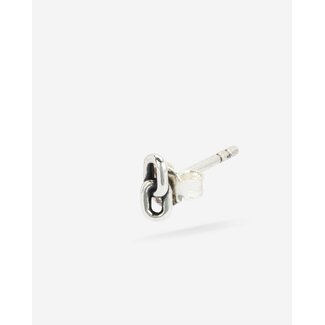 Buddha to Buddha Stacking Oorknopje Double Link Zilver Single Piece